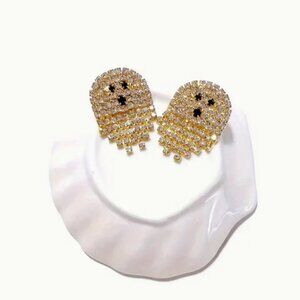 ⭐️❤️ FREE Ghost Halloween Rhinestone Drop Party Holiday Artsy Cartoon Earrings